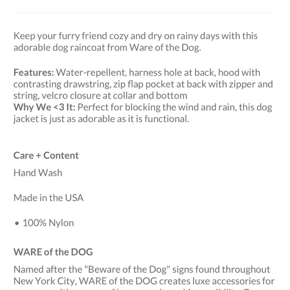 Leopard Print Dog Raincoat w/ Hood “Ware of the Dog” - Picture 9 of 13